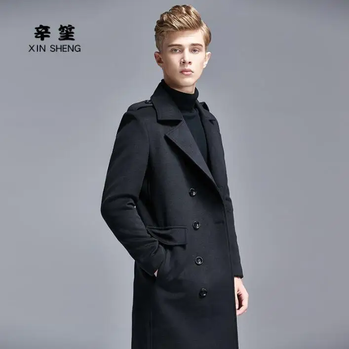 Cachemire Laine Manteau Masculino Hommes coats Angleterre Noir Hiver De Inverno Pardessus Long Casaco Trench Longues Automne En Manches KFJ1lcT