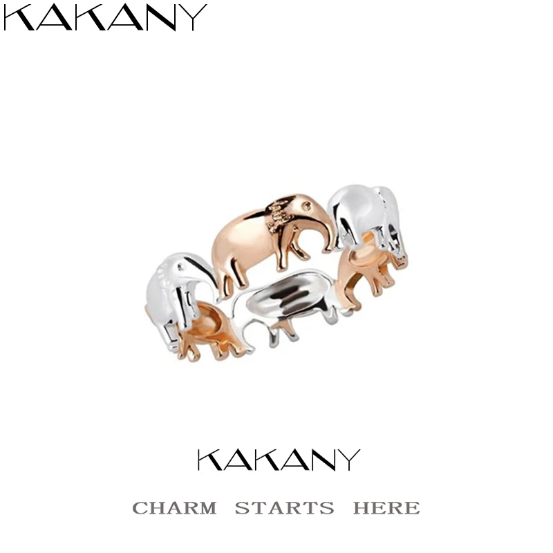 

Kakany 925 Rose Gold Silver Cute Elephant Ring Gift For Women European And American Fashion Women's Fashion Jewelry