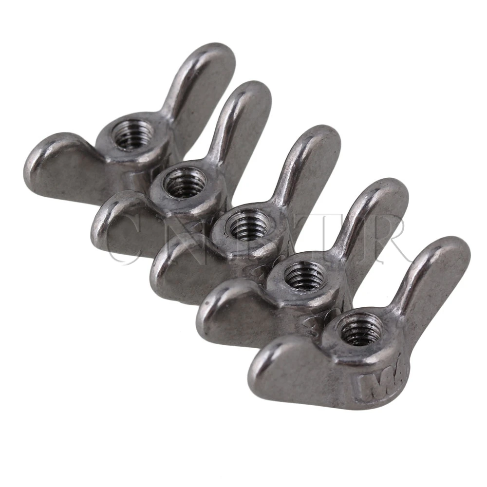 CNBTR M4 Metric 304 Stainless Steel Butterfly Nuts Hardware Silver Pack