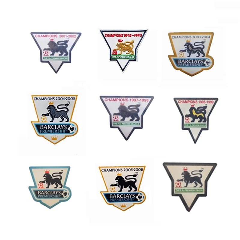 

2pcs retro Premier League champion 1997 1998 1999 01 2003 2004 2005 2006 patch patches printing, hot Stamping Patch Insignias