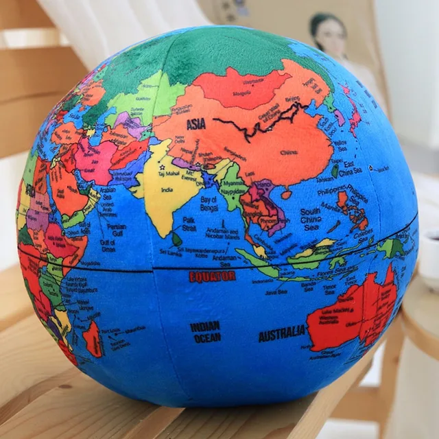 globe plush toys stuffed plush ball soft doll plush english terrestrial globe pillow toys for children training and learning toy 2