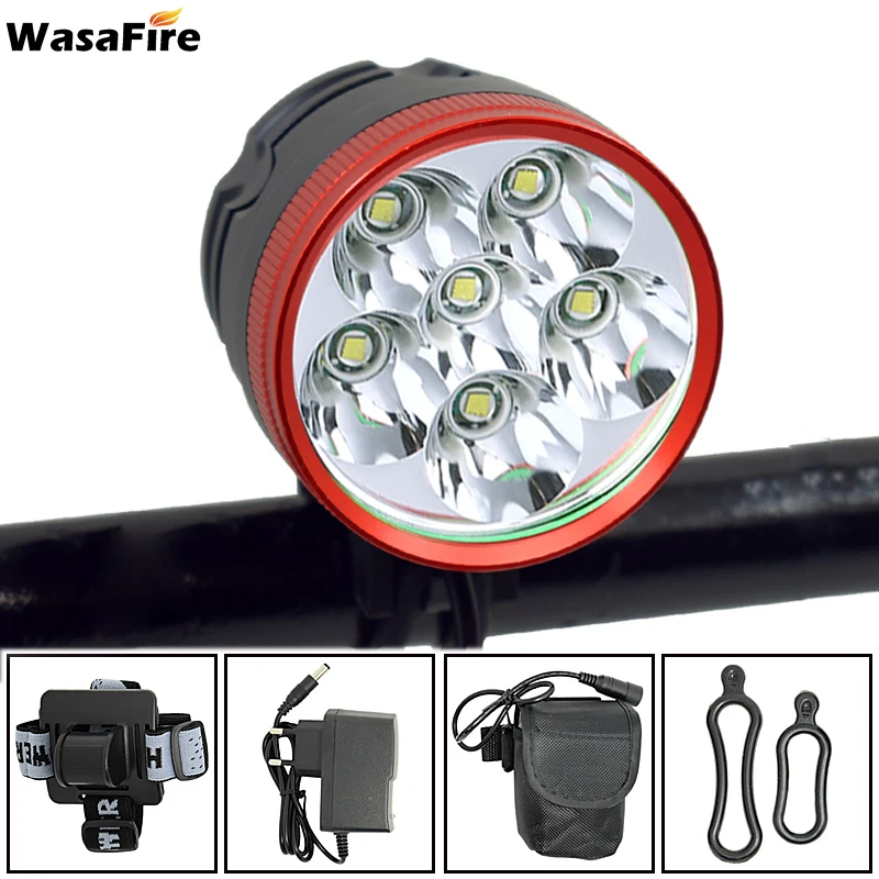 Discount WasaFire 6 x XML-T6 LEDs Bicycle Lamp front Headlight 10000 lm Cycling lamp Bike Front Light for Outdoor Night +9600mAh battery 0 Discount WasaFire 6 x XML-T6 LEDs Bicycle Lamp front Headlight 10000 lm Cycling lamp Bike Front Light for Outdoor Night +9600mAh battery 0