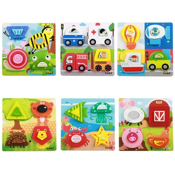 

Kids Puzzle Wooden Traffic Ocean Animal Cartoon 3D Jigsaw Puzzle Board Games Baby Educational Toys For Children Montessori Gifts
