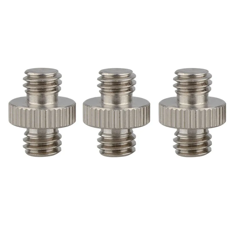 3PCS 3/8 16 Double Male Thread Screw Tripod Head Monopod Flash Light