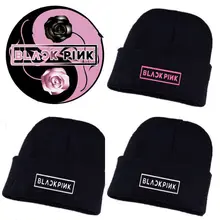 Mainlead KPOP черно-розовая унисекс шапка бини JISOO Вязаная Шапка Лыжная зимняя Дженни