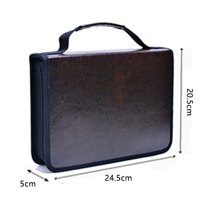 

School Pencil Case Large 120 Hole Pen Pencil Bag Portable Pu Leather Large Box