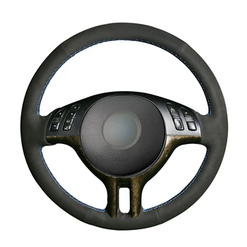 

Hand-stitched Black Suede Steering Wheel Cover for BMW E46 318i 325i 330ci E39 X5 E53 Z3 E36/7(Roadster) E36/8(Coupe)