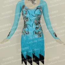 Высококачественное платье для латинских танцев, платье для латинских танцев с бахромой, платье для латинских танцев, бальное платье для девочек, платье для танго, сальсы, самбы, Одежда для танцев