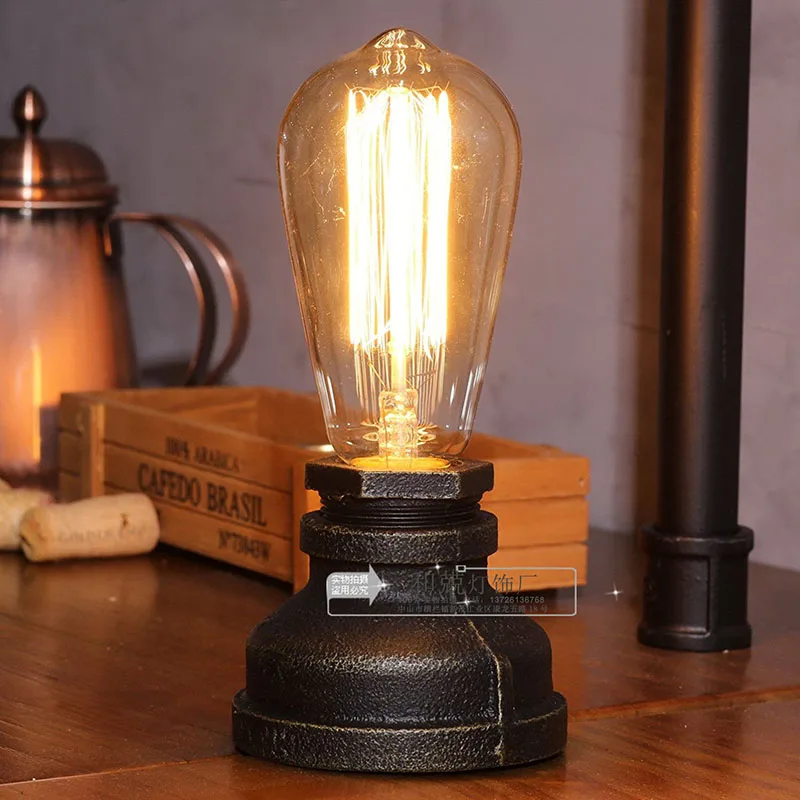 

Dengtoe Table Lamps for Dining Room Antique Black Lighting Fixtures Kitchen Island Office Lamp Home Decoration Water Pipe Lamp