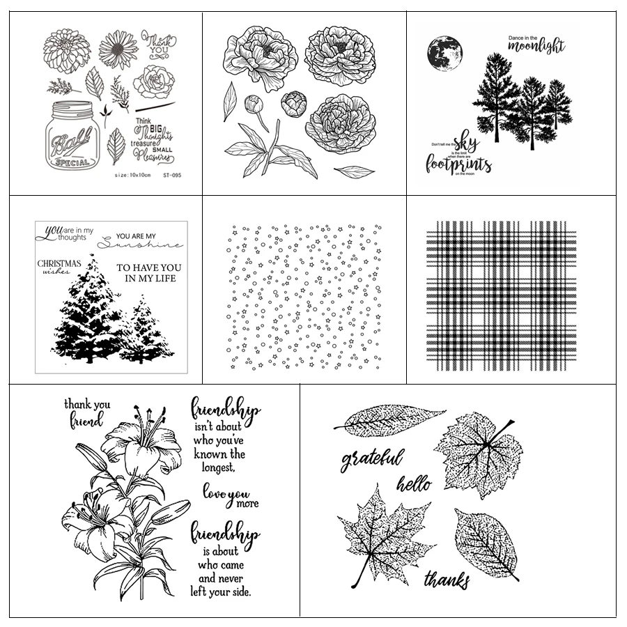 

Plant Flower Series Transparent Clear Stamps For DIY Scrapbooking Album Card Making DIY Decoration Making Emobssing Stencil