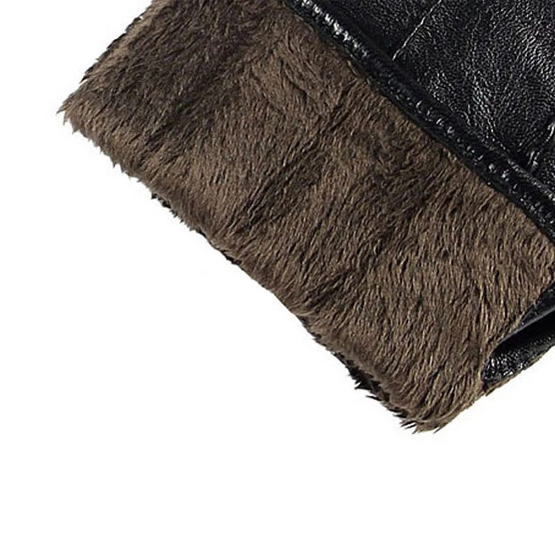 Высокое качество осень зима элегантные женские горячие трендовые плюс бархат Сенсорный экран из натуральной овчины кожаные перчатки для женщин L085NC2