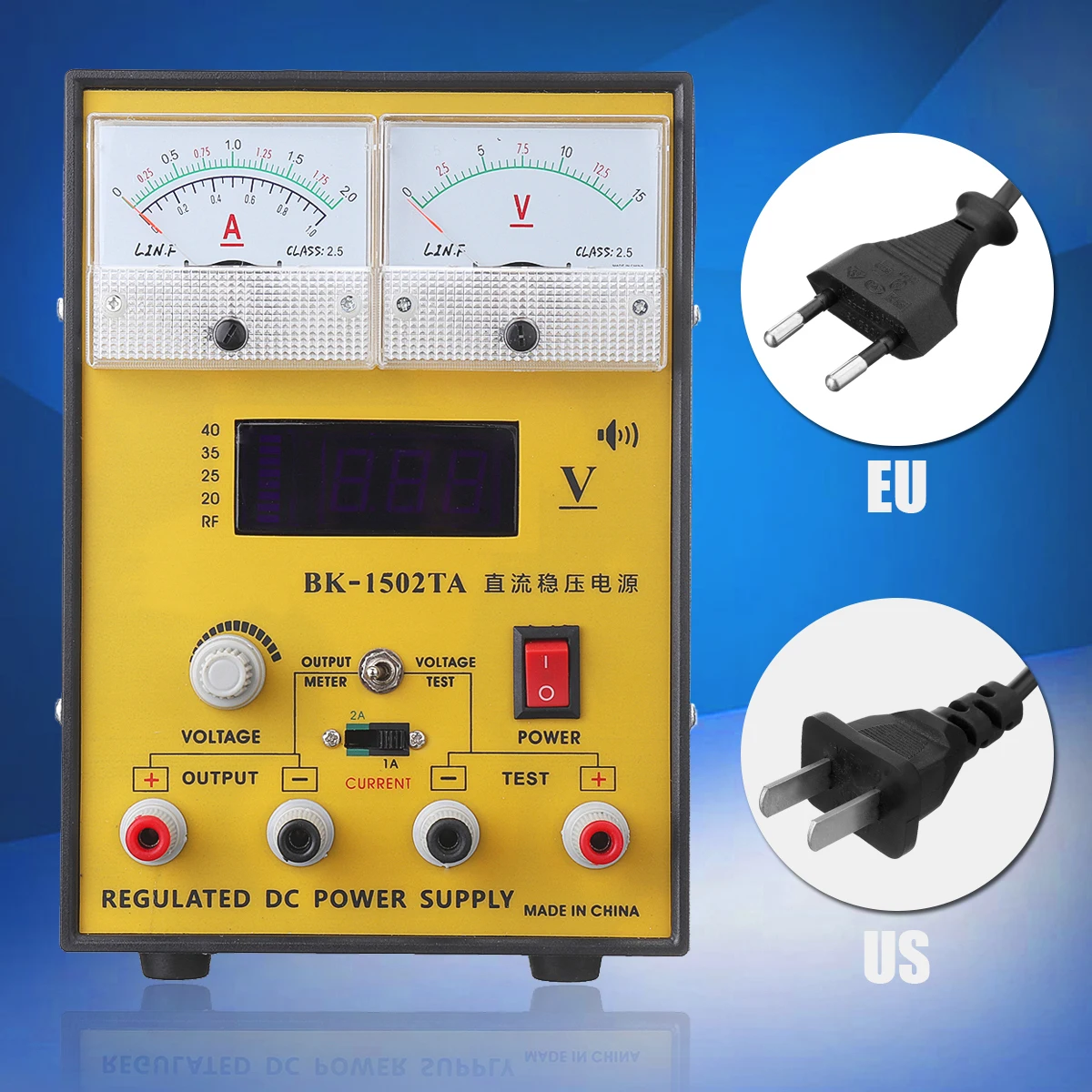

110V/220V 15V 2A Portable Digital LED DC Power Supply Adjustable Regulator EU Plug/US Plug Power Supply
