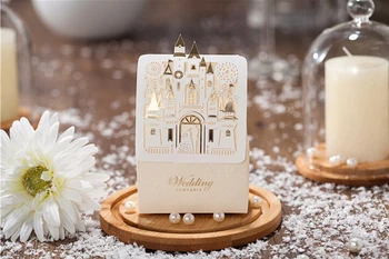 

Free Shipping 50pcs/lot CB5093 Love Castle Candy Box White Kingdom Of Fairy Tales Wedding Favor Romantic Box