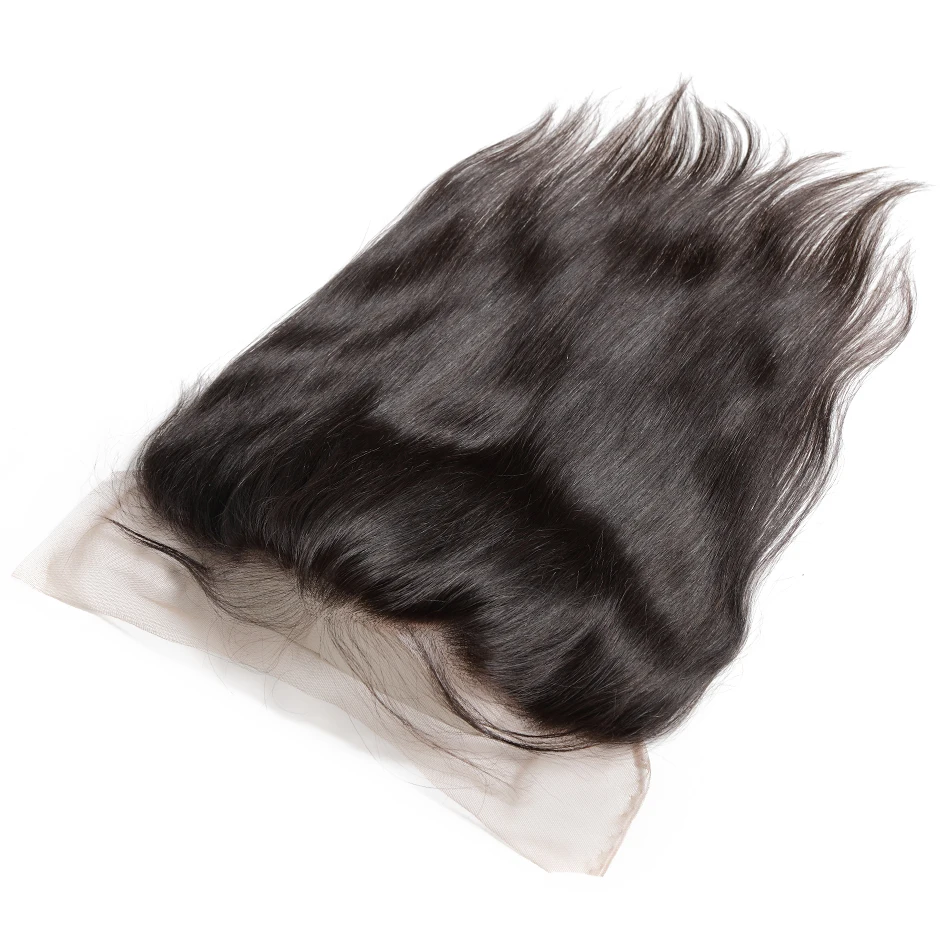 Wigirl бразильский Прямые локоны 13x4 кружева Фронтальная застежка узлы отбеленные с волосами младенца человеческие волосы