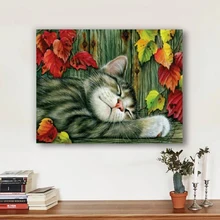 Diy Раскраска по номерам акварельные животные милые кошки и цветы краски по номерам с краской цвета
