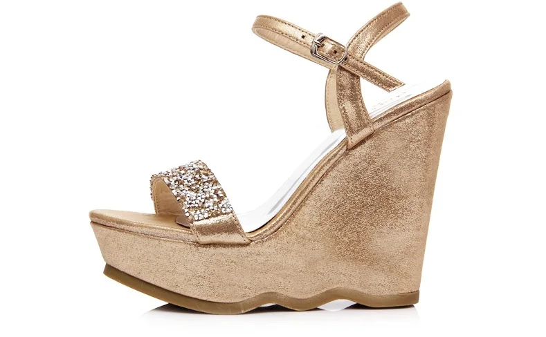 36_Womens Summer Fashion High Platform Wedges Small Size Shoes Online Elegant Rhinestone Sandals On Sale High Quality