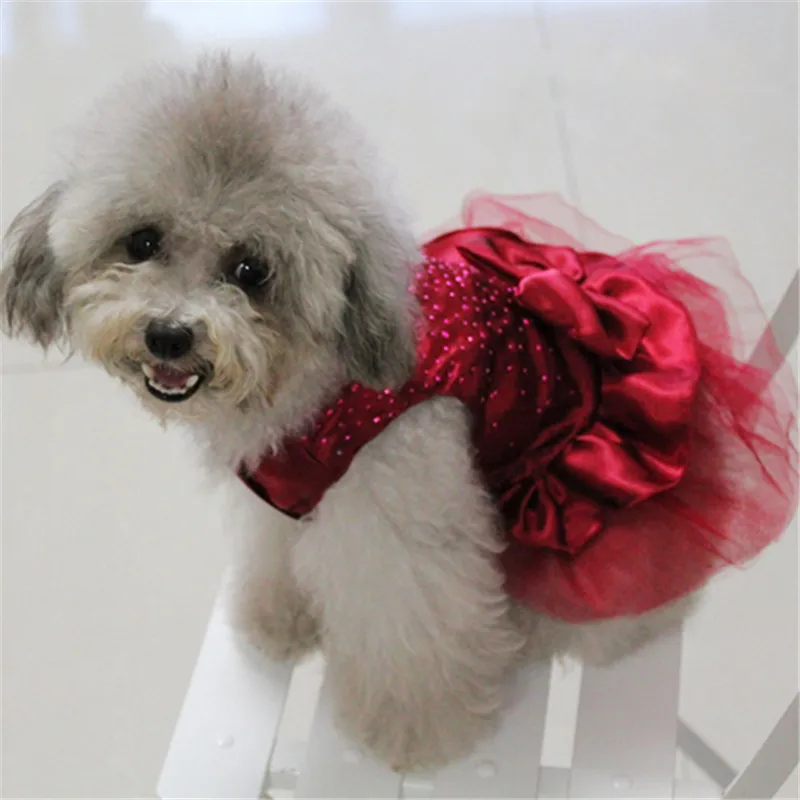 Платье с цветами для собак; кружевное платье принцессы; платье для собак; свадебные платья для собак; детское платье Костюмные принадлежности