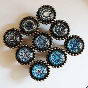 

1x Geometry PatterCrystal Glass Drawer Knobs Kitchen Cabinet Kid's Room Furniture Handles Vintage Rural Dresser Closet Pulls