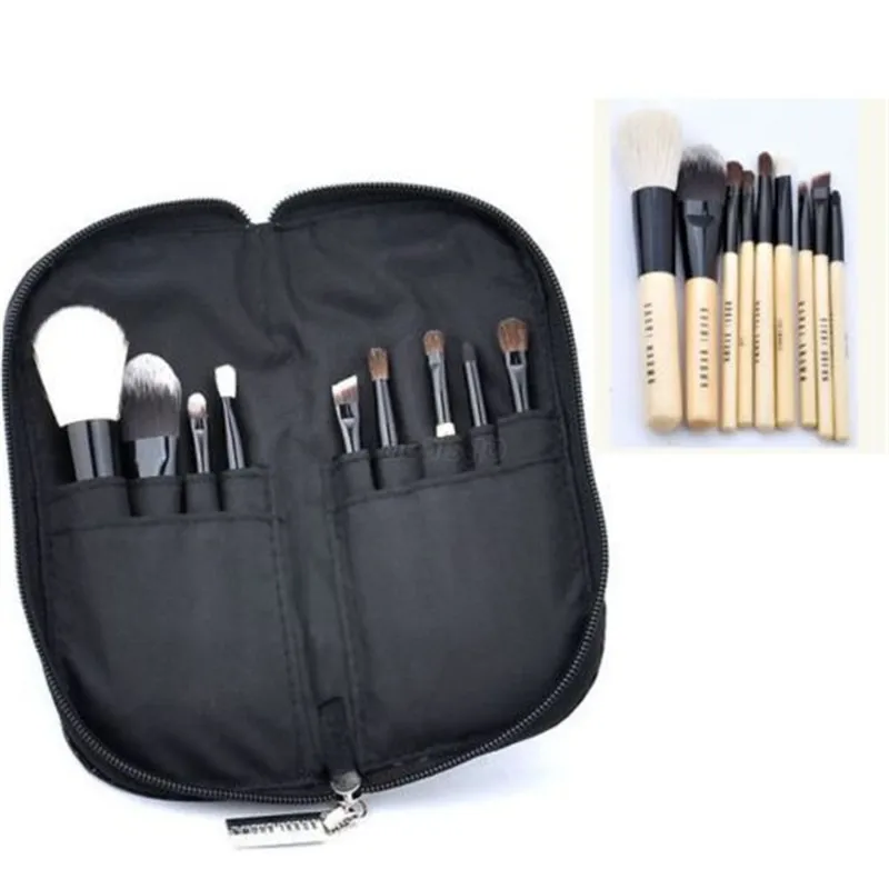 

9pcs Professional Soft Cosmetic Makeup Brush Set Kit + Zipper Pouch Bag Case LM7993