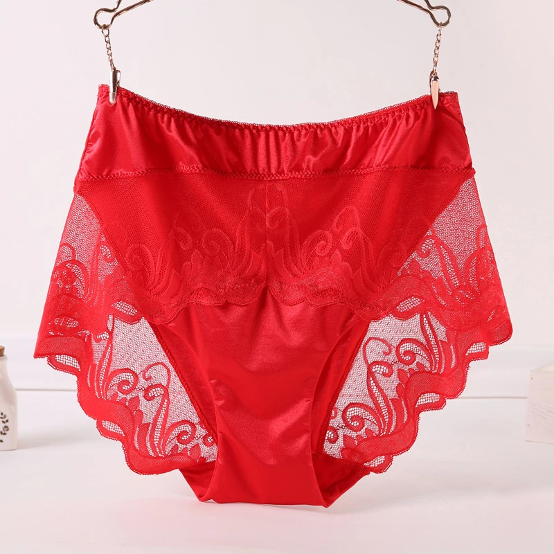 Sexy Large Size Briefs Women's Panties Lace Panty Plus Size XL XXL 3XL High Waist Panties Women Ladies Underwear Lingerie  (2)