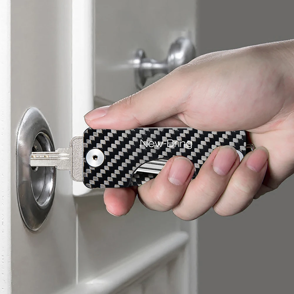 NewBring Smart Key Holder Keychain Car Key Wallets Ring Collector Housekeeper Carbon Fiber G2 DIY EDC Pocket Organizer Smart key holder key organizer key purse