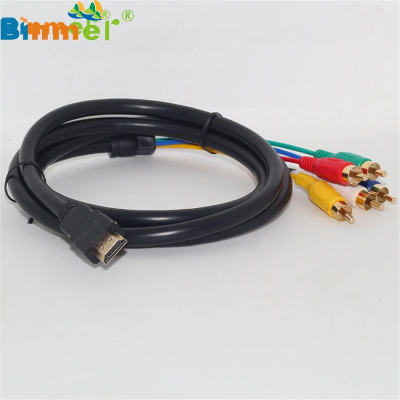 Заводская цена Binmer 5ft Full HD 1080 P HDMI штекер на 5 коаксиальный rgb-разъем Аудио Видео AV компонентный кабель Прямая