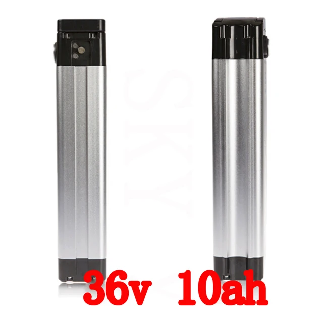 Cheap 36v 10Ah electric bicycle battery silver fish case electric bike battery 36v 10ah lithium battery with charger