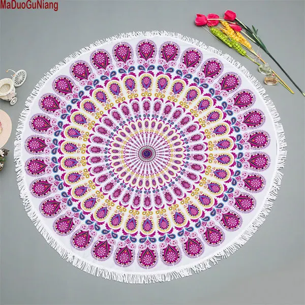 Berjemur Putaran Pantai Handuk Microfiber Besar Baru Dicetak