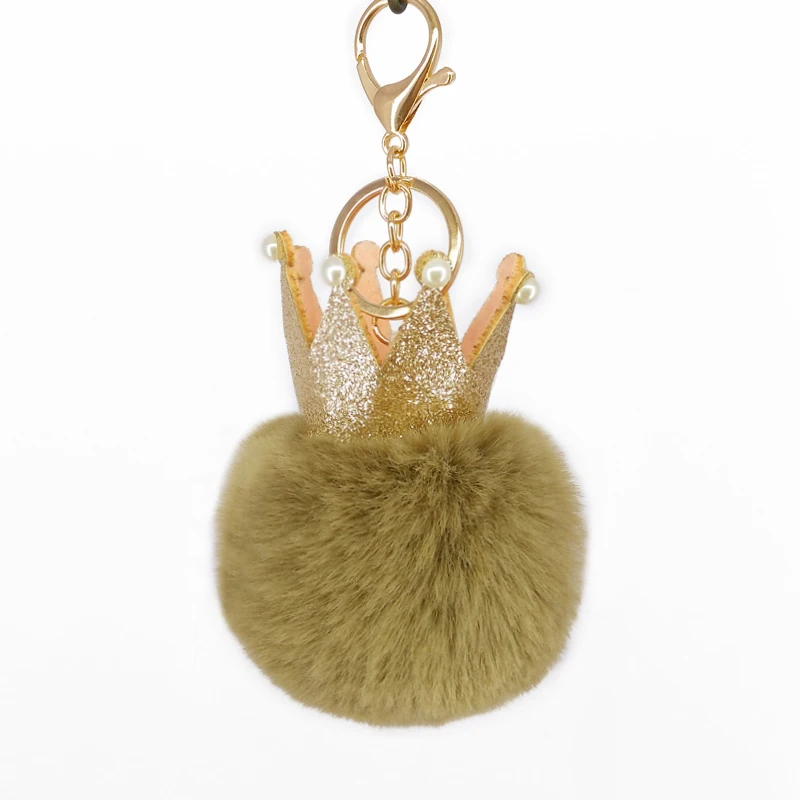 Брелок с помпонами в виде пушистого шара для женских сумок|fluffy ball|keychain pompomcrown keychain