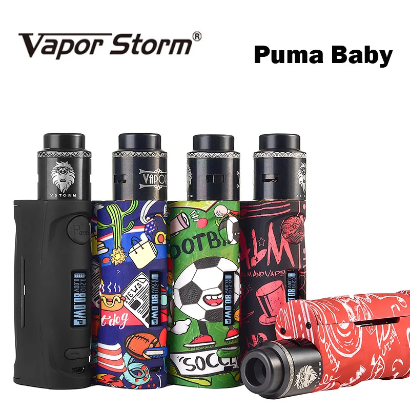 

Vapor Storm Puma Baby Mod 80w TC Adjuable Power OLED Display Lion RDA/Hawk Tank 6ml 510 Electronic Cigarette Vape Box Mod