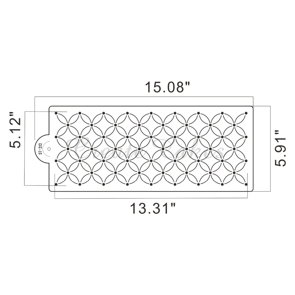 5.1"H x 13.3" W Deco Interlocking Circles for Cake Side Decoration Cake Decorative Stencil Plastic Template Lace Mold Tool