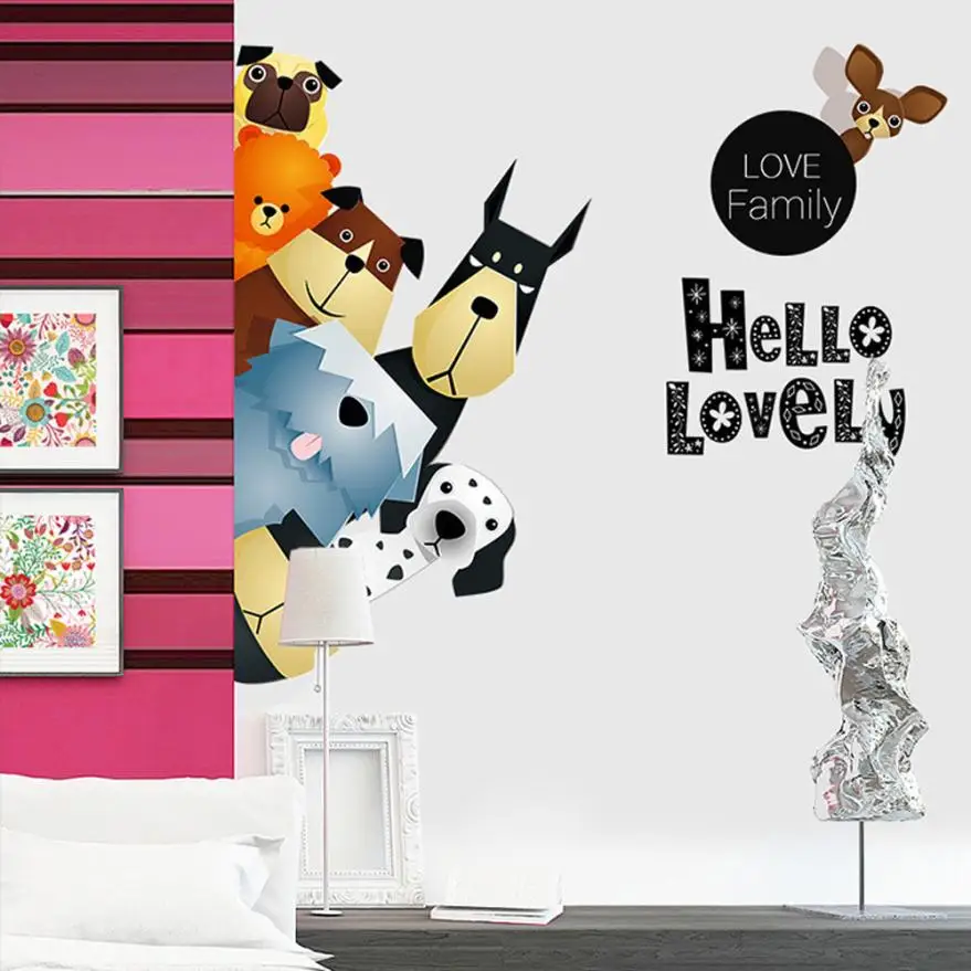 Creative Cute Cartoon wall stickers for kids rooms home decor DIY kids wall stickers room