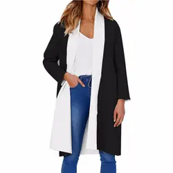 ОСС весна-осень Для женщин Шерстяное пальто новая мода длинные шерстяные пальто Однобортный тонкий Тип женский осень-зима Шерстяное пальто
