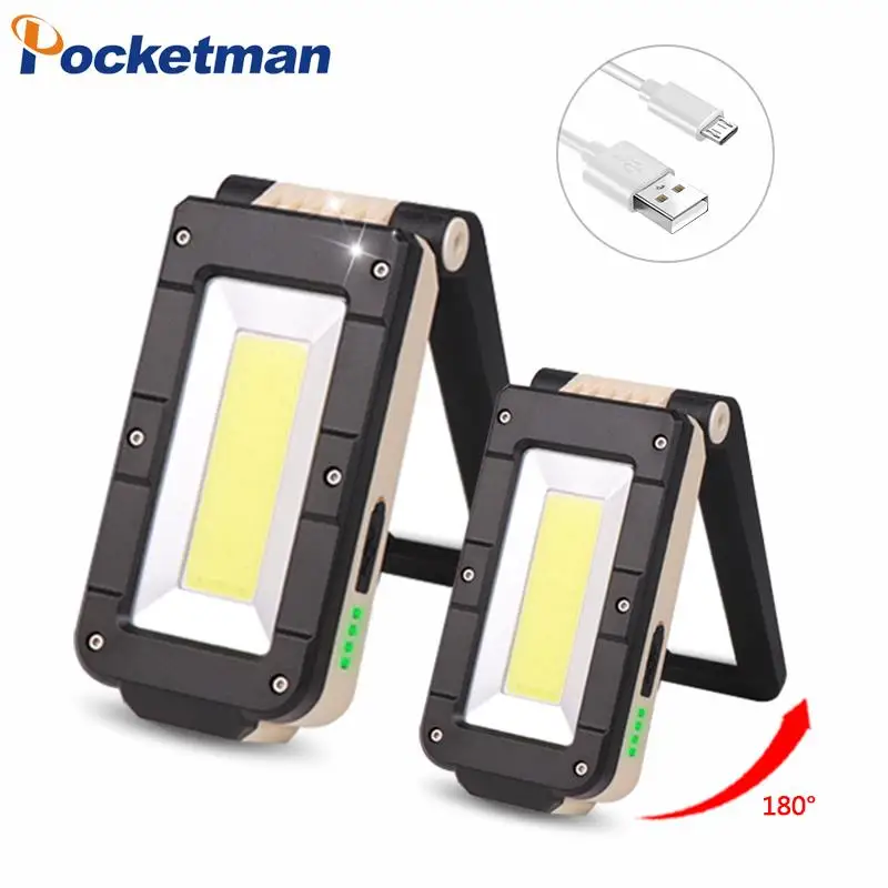 

COB Work light Portable LED Flashlight USB Rechargeable 6-Mode LED Work Light Magnetic Lanterna Hanging Hook Lamp For Camping