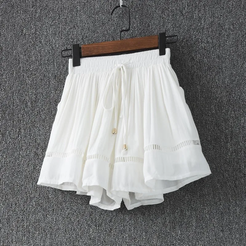 

Women Lace Shorts Elasti Waist Lace Floral Shorts White Black Blue Plus Size Shorts one size New Fashion 2018 Spring Summer