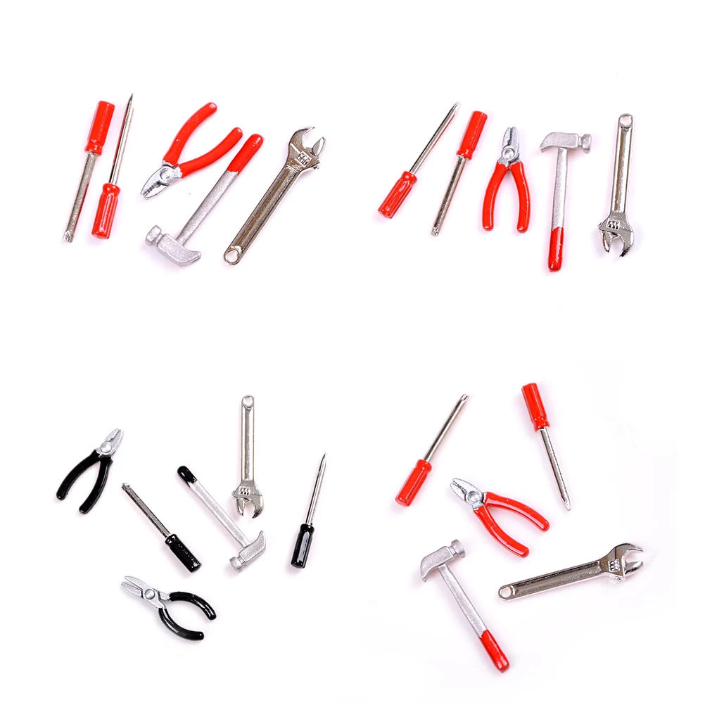 NEW 6PCS/Set Dollhouse Scale Miniature Metal Hand Tools Sets New 1/12 Dolls House Accessories Furniture Toys