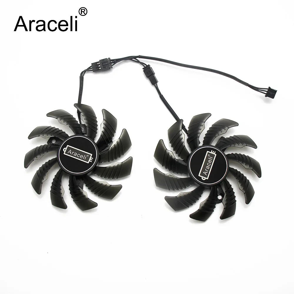 2PCS/lot 2pin+3pin for Gigabyte GeForce GTX 1650 OC CN 4G PLD08010S12H graphics card fan