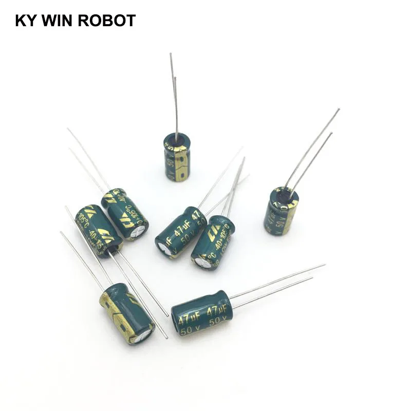 50pcs/lot 50V 47UF 6x12mm high frequency low impedance aluminum electrolytic capacitor 47uf 50v
