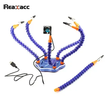 

Original Realacc DIY Tools USB Fan Strange Third Hand Welding Board Six Arm Soldering Station For RC Multirotor Frame Camera