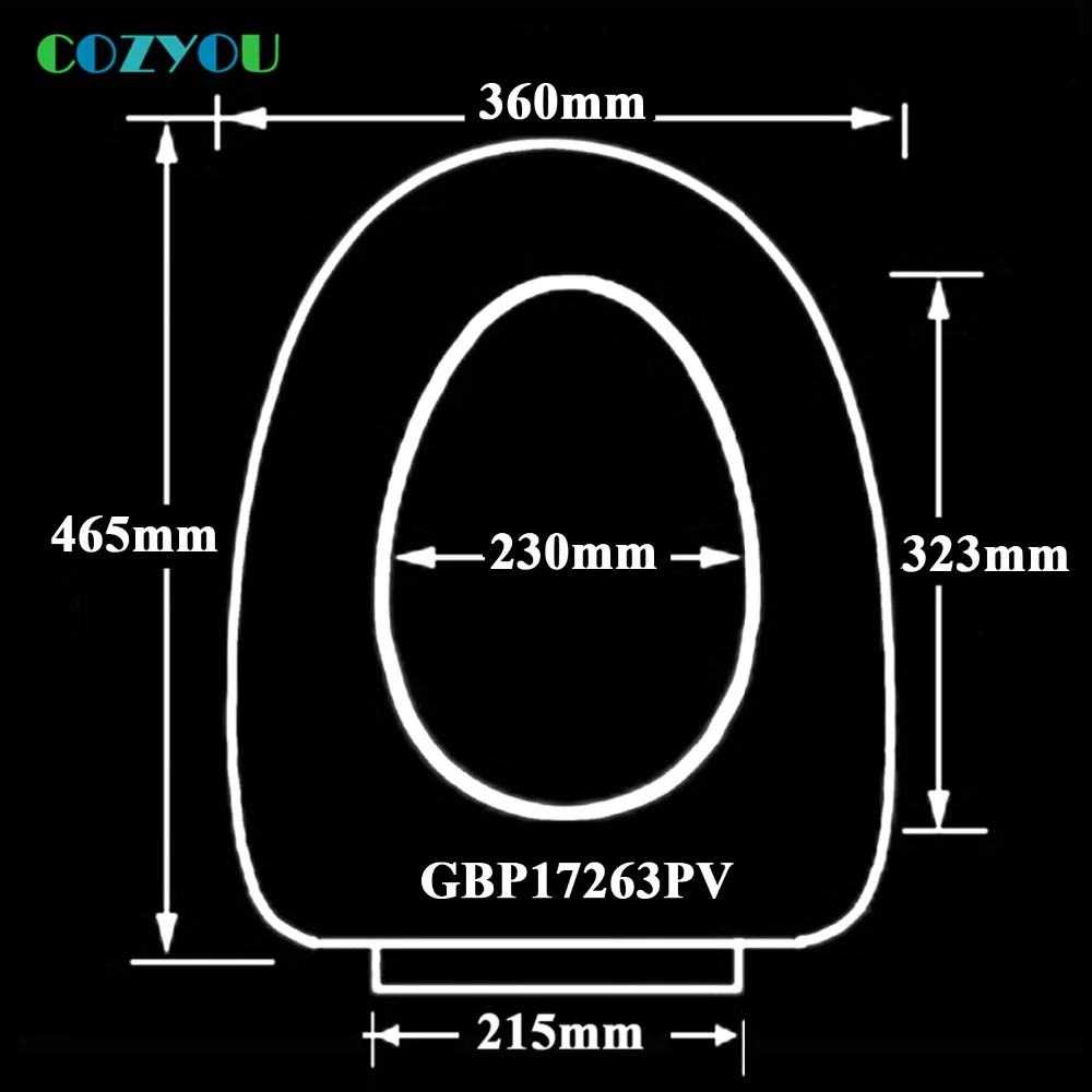 COZYOU сиденье для унитаза ПП v-образная форма мягкое закрывающее быстросъемное легкое Очищение длина от 455 мм до 480 мм ширина от 355 мм до 365 мм GBP17263PV