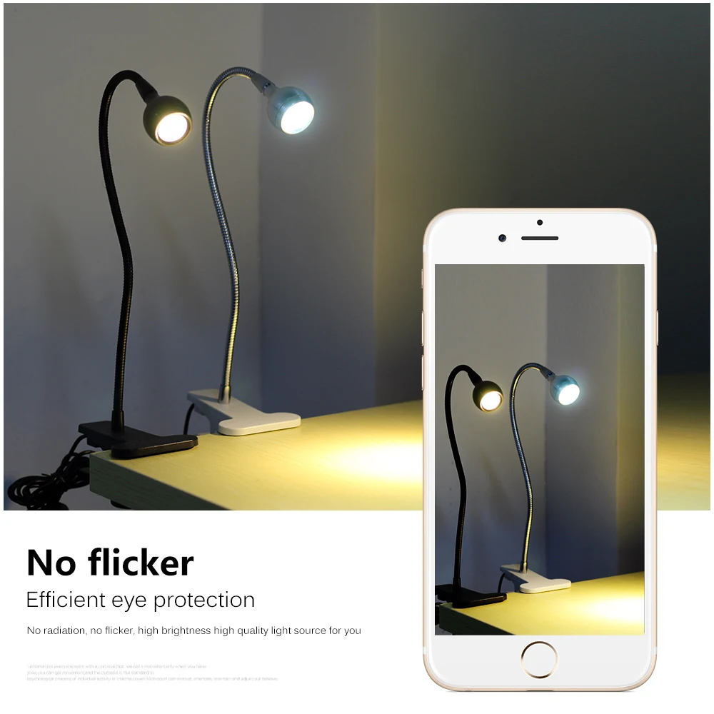 USB Power Clip Holder LED Book Light Desk Lamp 1W Flexible LED Reading Book Lamp Switch On/Off Table Lamp for Bedroom Study Room USB Power Clip Holder LED Book Light Desk Lamp 1W Flexible LED Reading Book Lamp Switch On/Off Table Lamp for Bedroom Study Room