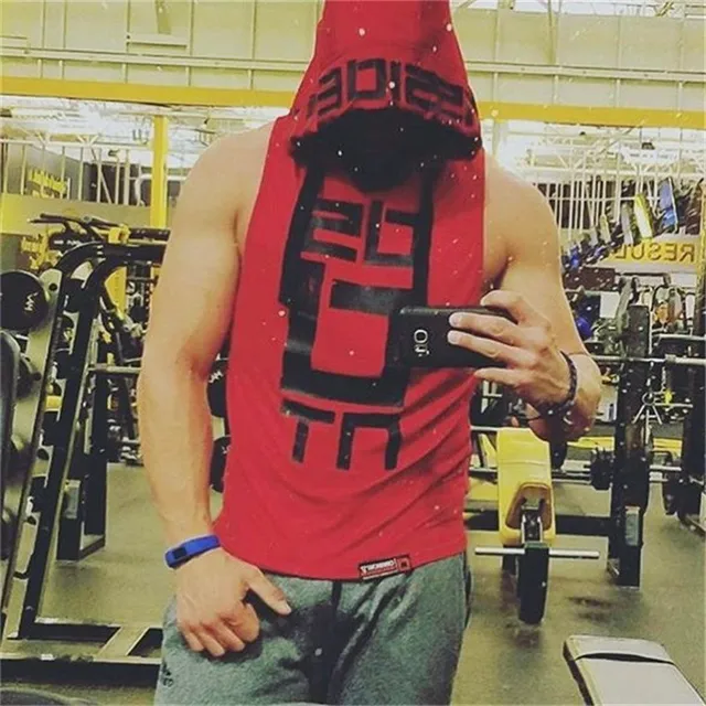 Mens Fitness Hoodies Sleeveless Hoodie Fitness Sweatshirt Boys Hoodied