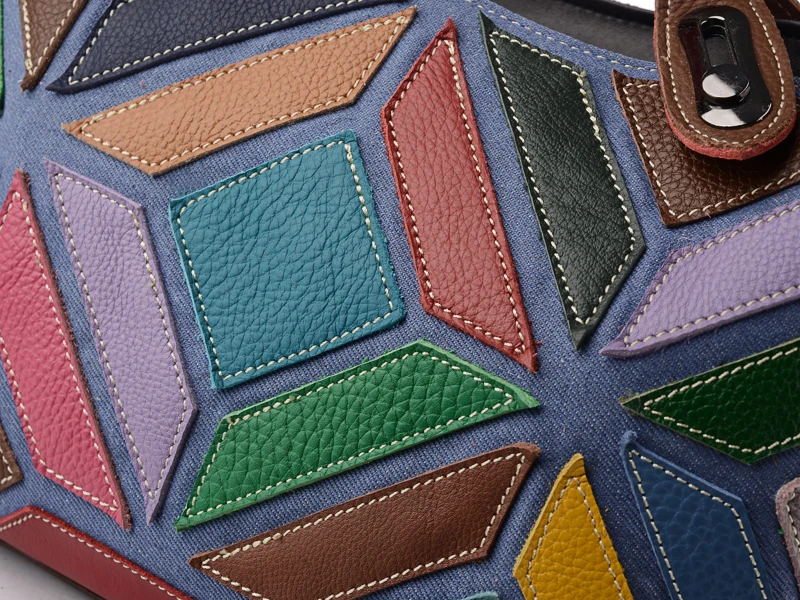 San Maries/Винтажные разноцветные кожаные сумки с короткими ручками в случайном порядке, женские универсальные сумки через плечо, женские сумки