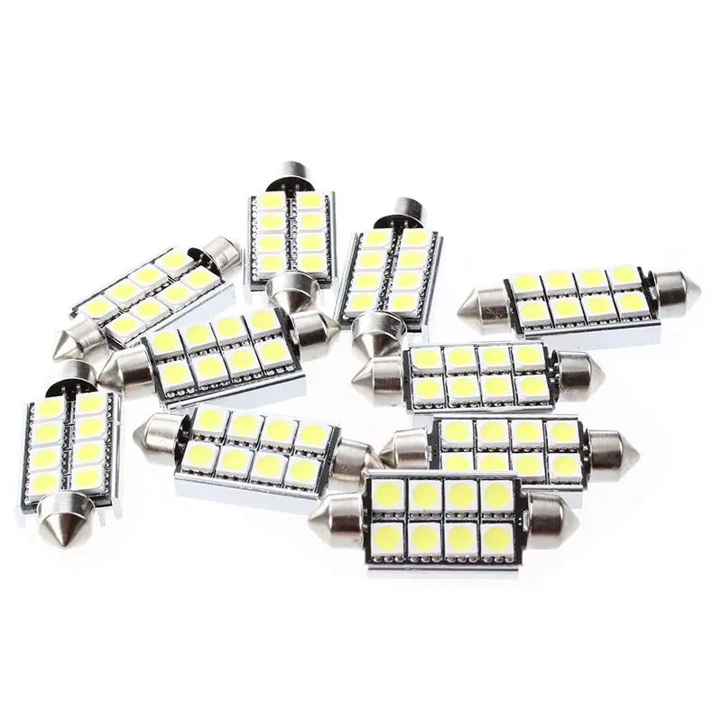 10 х гирлянда C5W 8 SMD 5050 светодиодный 42 мм белый интерьер can-шины свет лампы |
