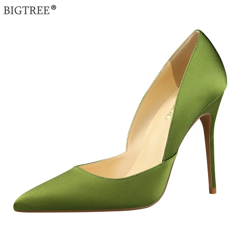 

Big Size Shoes Women 2020 Summer high heels Sexy Female Elegant party pumps ladies wedding Green fashion zapatos de mujer heels