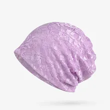 Шапочка-тюрбан, шапки для женщин, кружевная шляпка с цветком, вязаная шапка, Женская дышащая цветная модная шапка, шапочки, шапки, сезон лето-осень