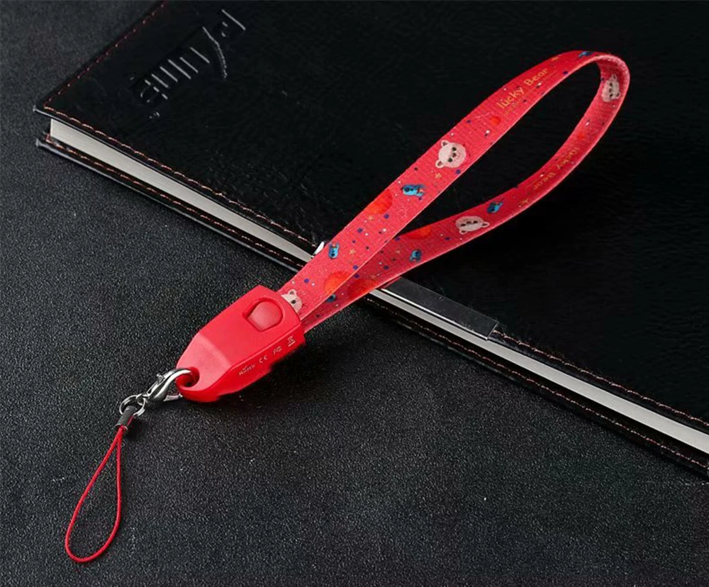 Ascromy Mobile Phone Lanyard Neck Wrist Strap USB Cable For iPhone X 7 8 Plus 6 6S 5 Type C Micro USB Cellphone Cartoon Lanyards Accessories (10)