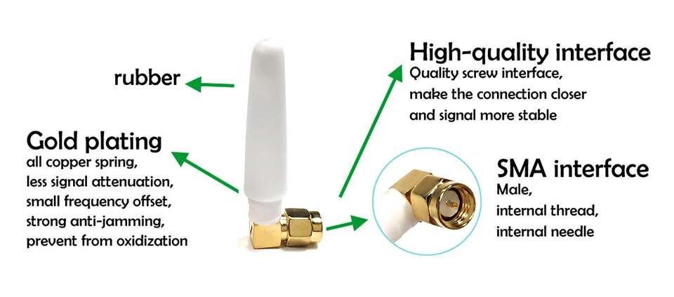 433 MHz Антенна 2.5dbi SMA разъем 433 MHz antena маленький размер локоть 433m antenne Lorawan+ 21cm RP-SMA/u. FL косичка кабель