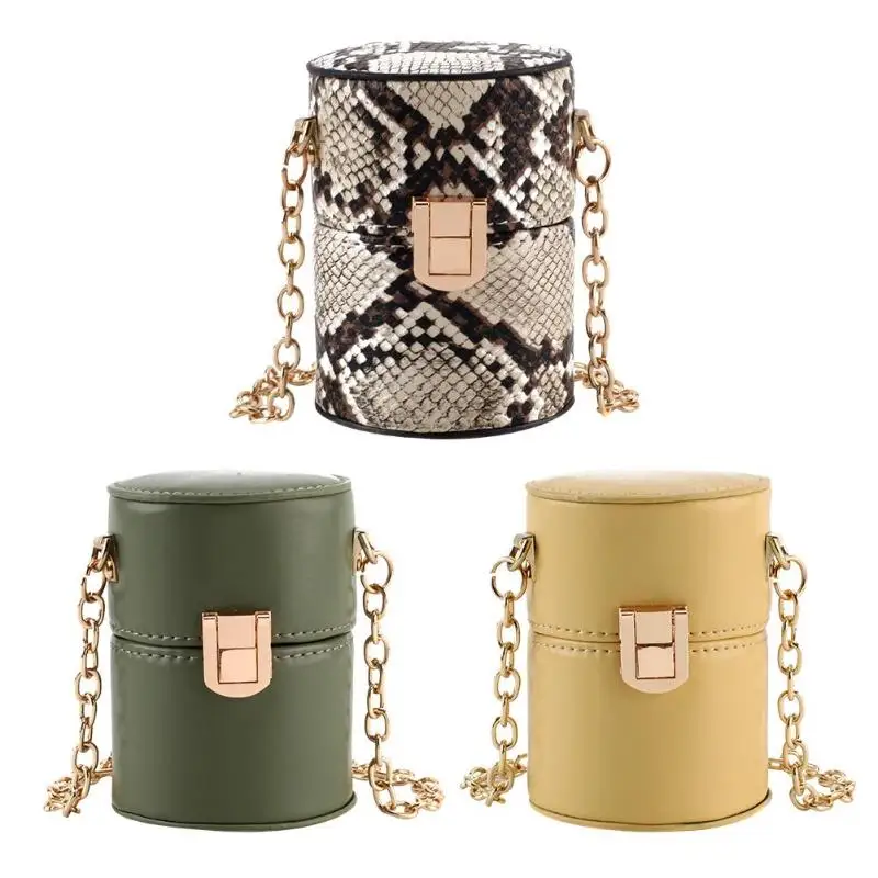 

Mini Shoulder Messenger Handbags Leather Women Chain Crossbody Bucket Bags