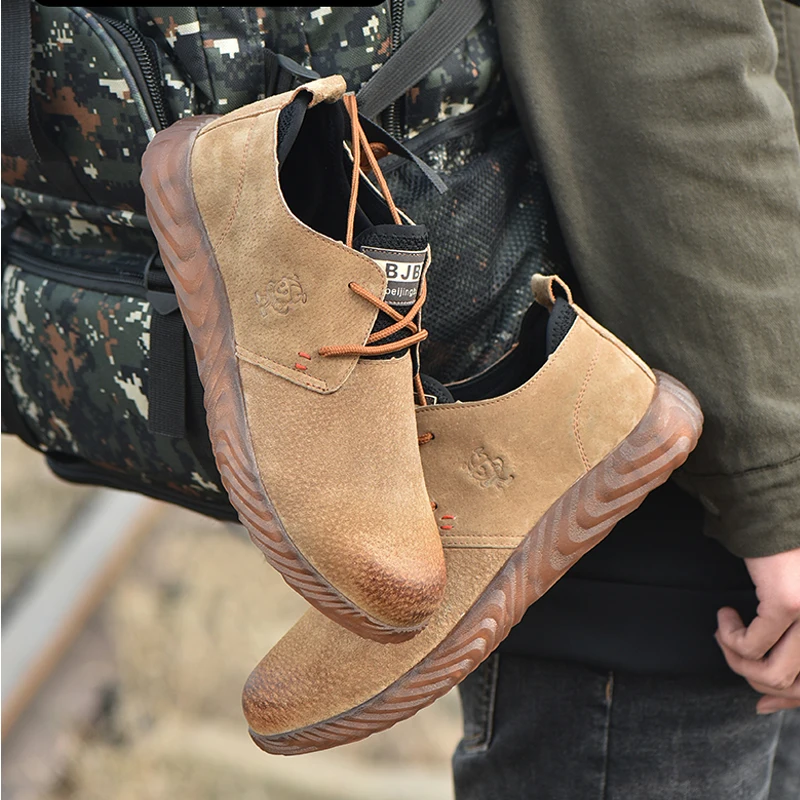 

winter Fashion Men's steel toe safety shoes bulletproof material soles lightweight insulation site welder work safety boot